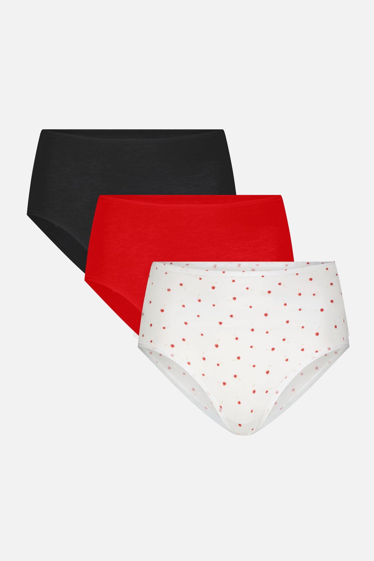 Cloud Cotton High Brief in Black Cherry (3-Pack)