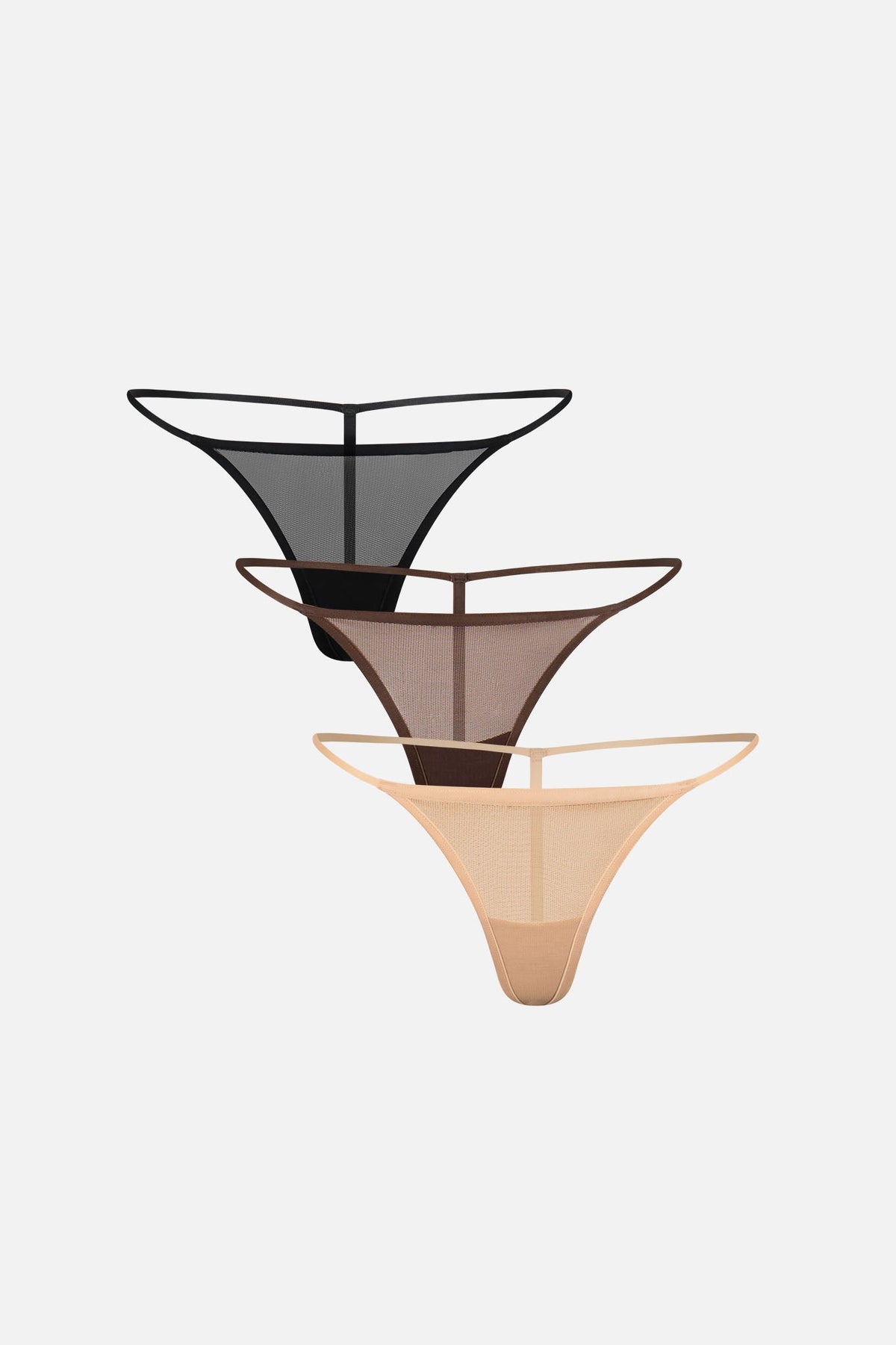 Sieve String Thong in Foundation (3-Pack)