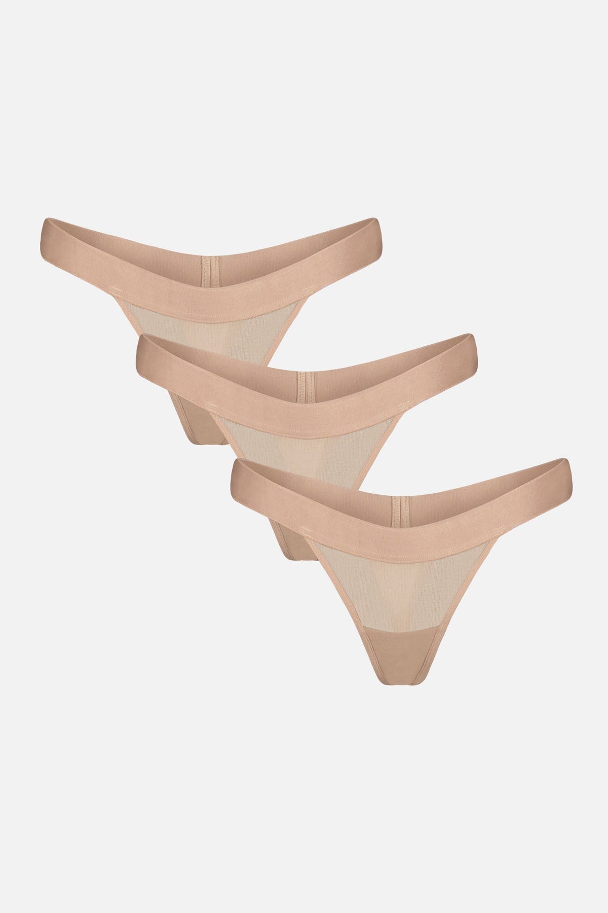 Sieve Thong in Buff (3-Pack)